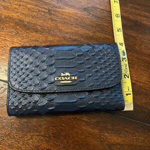 Coach Trifold Wallet - Metallic BLUE Python!!